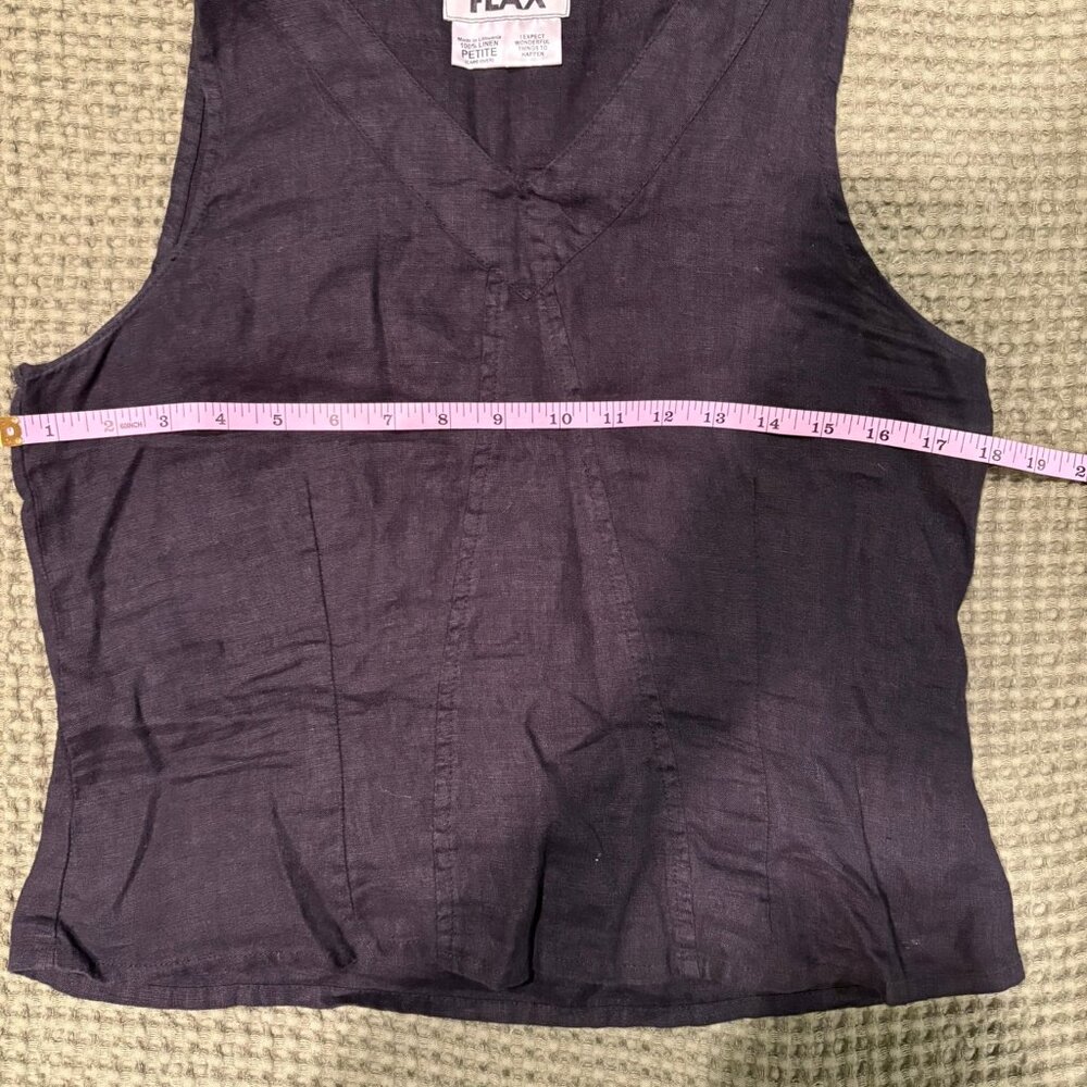 FLAX Black 100% Linen Tank - Picture 4 of 7
